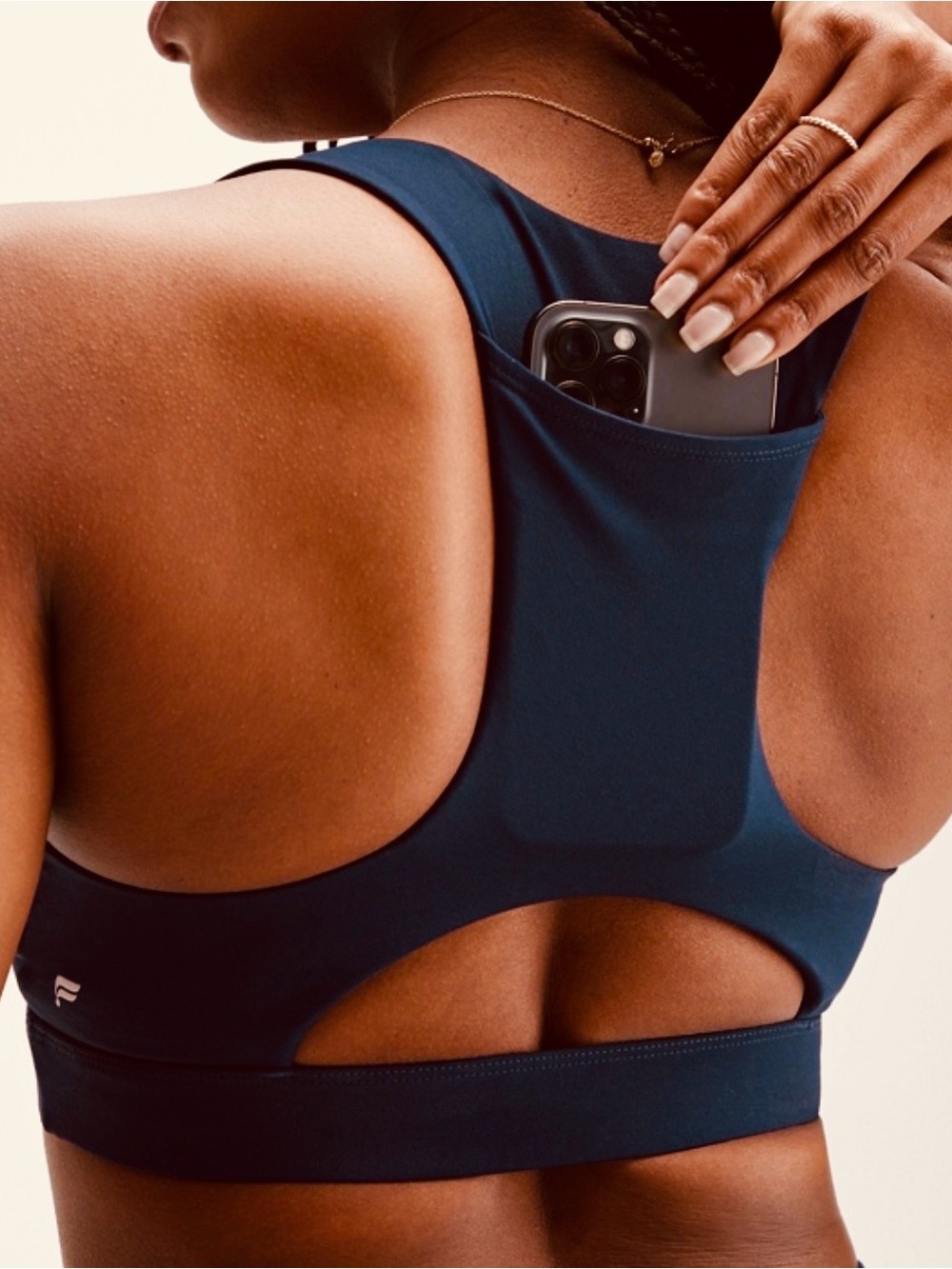 Fanatics Black On-The-Go Midi Medium Impact Sports Bra Medium
